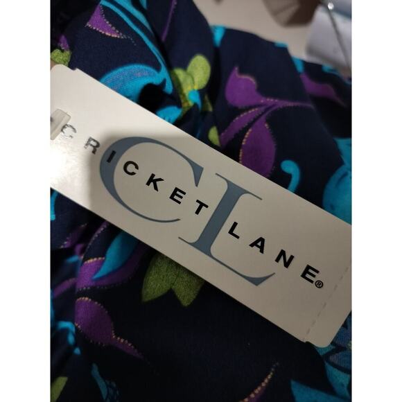 3284)Vtg Cricket Lane Multi Color Crown Jewel Button Up Top & Midi Skirt Set Med - Picture 10 of 10